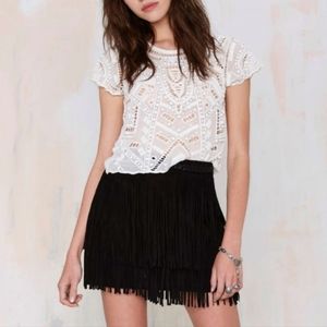 FLAWED✨️Lovers + Friends White Crochet Detailed Top Medium